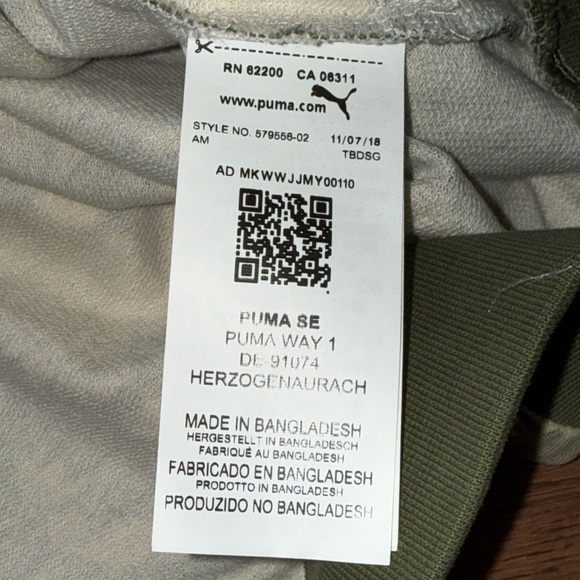 PUMA Olive and Cream Camouflage Hoodie Sweatshirt Camo Pack AOP Taping on Sleeve - Picture 8 of 10